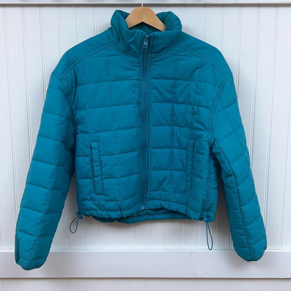 Love Tree S Teal Puffer Jacket Lightweight Packable Cozy Winter Essential Preppy